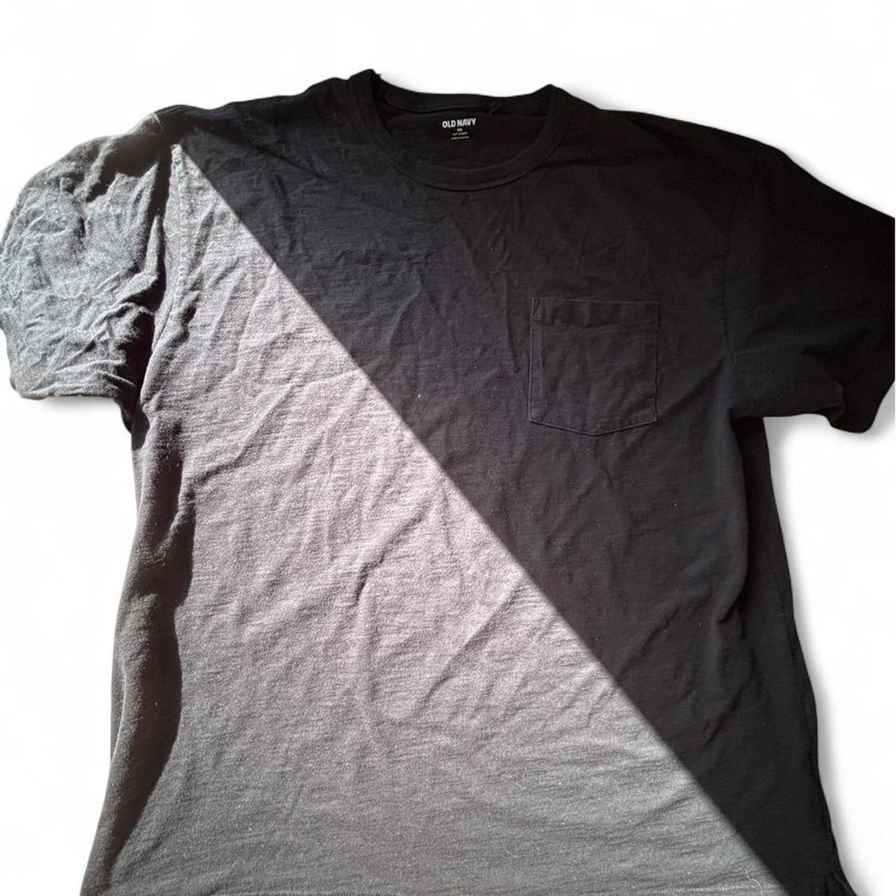 Old Navy Mens XXL Black Soft Washed Crew Neck Pocket T-Shirt 60/40 Blend